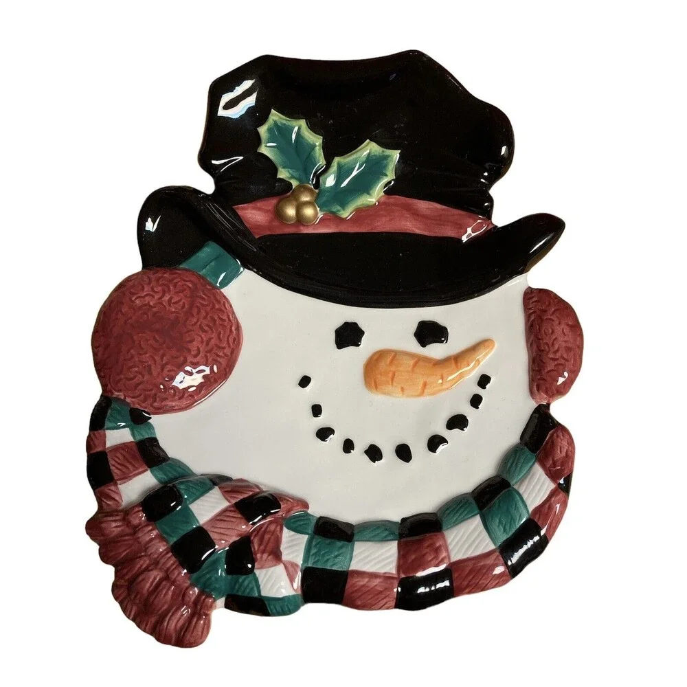 FITZ AND FLOYD ESSENTIALS Holiday Ceramic Snowman 10